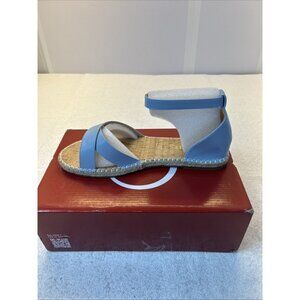 Journee Collection Lyddia Espadrille Flat Sandals Light Blue SZ 12 W New/Box
